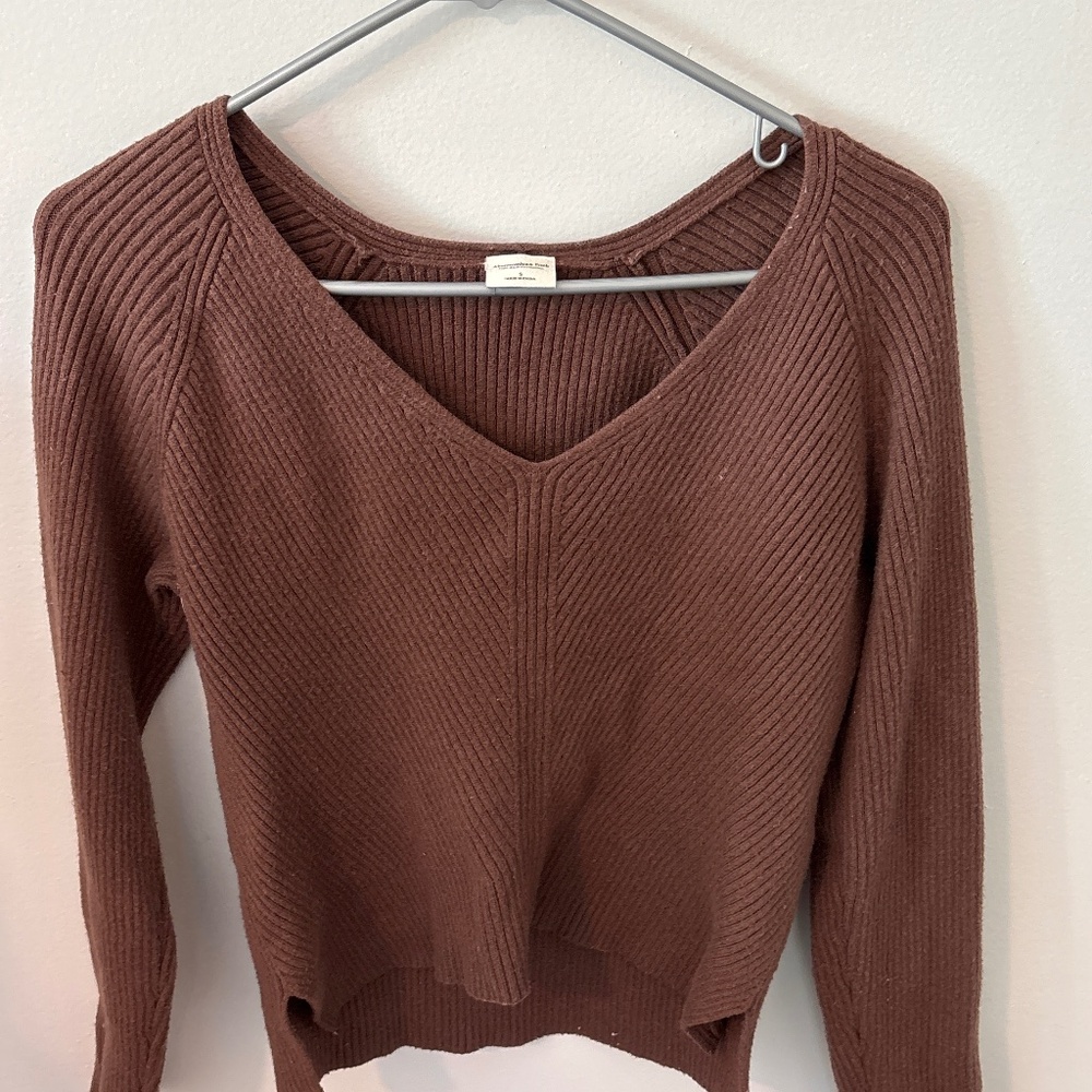Abercrombie and Fitch, soft A&F Size small chocolate brown sweater